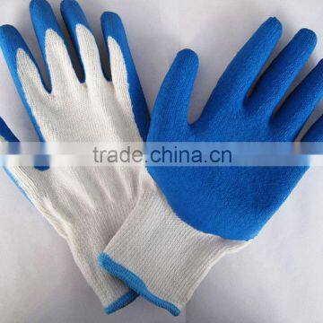 HOT SELL! Blue latex coated nylon gloves