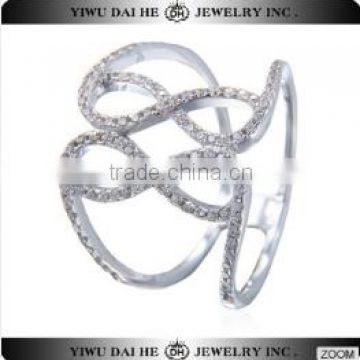 daihe fashionable silver wedding ring trios