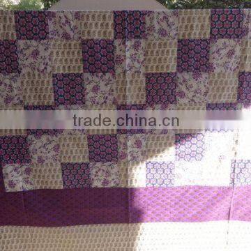 Hand Block Print Patchwork Bedspread With Set of 2 Pillow Covers, Queen Size Patchwork Bedding, Beautiful Golden Block Print Bed photo-4