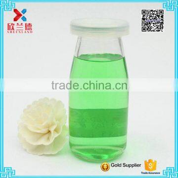 250ml empty clear glass round hot-sale milk drinking bottle