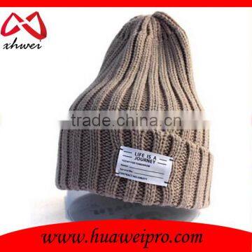Unisex Beanie Fashion American Plain Cool Knit Beanie Hat Cap With Label photo-5