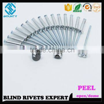 HOT SELLING OPEN END MANUFACTURER RECESSED CROWN ALU/ST PEEL TYPE RIVETS photo-2