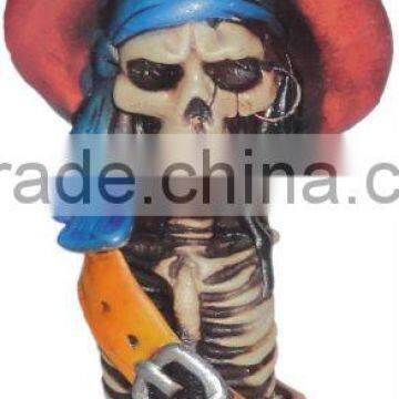 Figurine Shaped Hand Crafted Smoking Pipes - Skull Outlaw