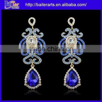 Cheap Blue Crystal Indian Style Drop Earrings Jewelry Wholesale photo-2