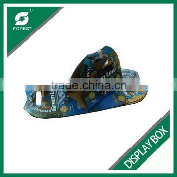 CUSTOM PRINT C FLIUTE CORRUGATED DISPLAY CARTONS PAPERBOARD FLAT SHIPPING CARRIERS WITH HANDLES photo-3