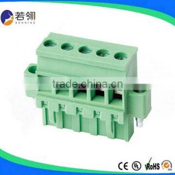 Electrical Brass M3.0 Terminal Block Pluggable Connectors Pitch 5.0mm 5.08mm