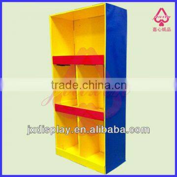 Stable corrugated cardboard wall display shelf