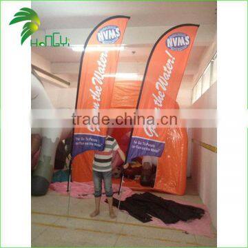 3m high orange beach cheap feather flags