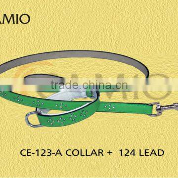 CE 123 A + 124 Diamond Dog collar with lead