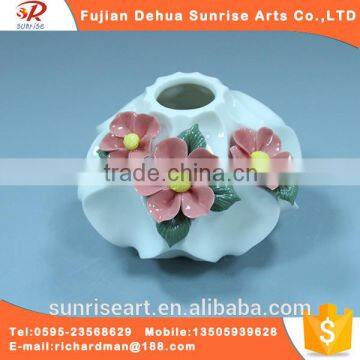 Chinese artficial flower with ceramic flower vase decoration