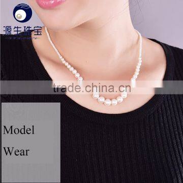 high luster 2-9mm wedding pearl necklace sets white