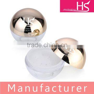 Ball shaped luxury packaging loose powder container with sifter