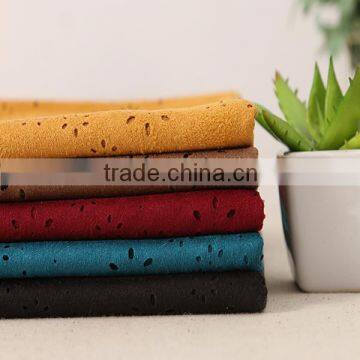 suede Knit Polyester Spandex floral design as customerlized Suede laser holes fabric