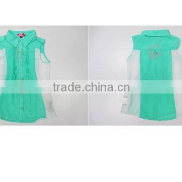 Girl's chiffon & high-low woven top