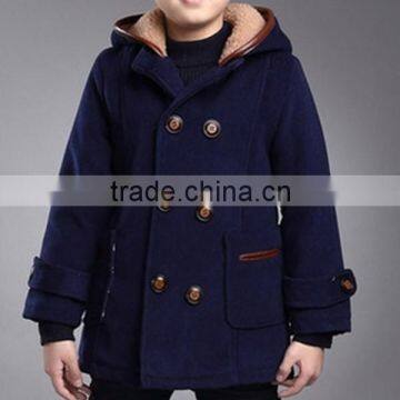 2015 Latest design boys woollen blends coat for Winter