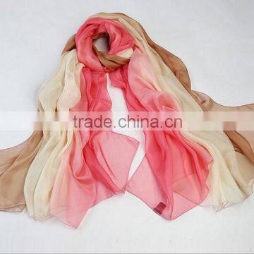 100%silk multi-coloured long silk scarves