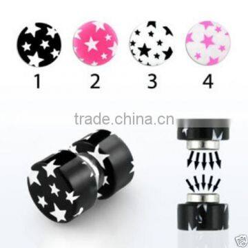 Fake Magnetic Star Ear Plug Stretcher Expander Body Piercing