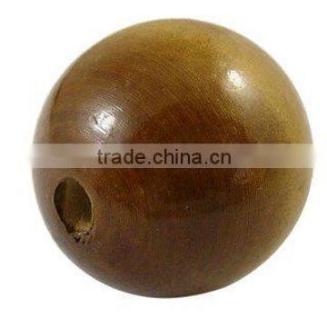 Round Wood Beads, Lightcoffee, 24-25mm in diameter, hole: 5mm(TB25MMY-5)