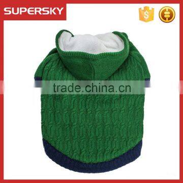 C587 Wholesale Cable Knitted Fleece Hooded Pullover Dog Sweater Custom Knit Dog Sweater Unique Dog Sweaters photo-4