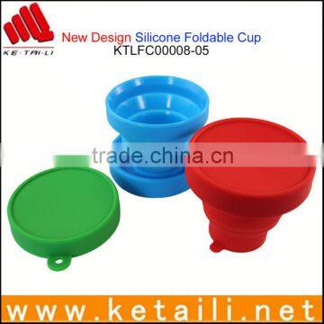 Shenzhen promotional travel gifts silicone rubber folding cup collapsible cups