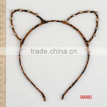 cat ear with stone leopard headband