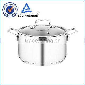 Bevel bottom type stainless steel sauce pot with glass lid