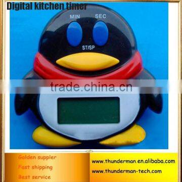 Penguins LCD Display Digital Kitchen Timers with Magnetic Function