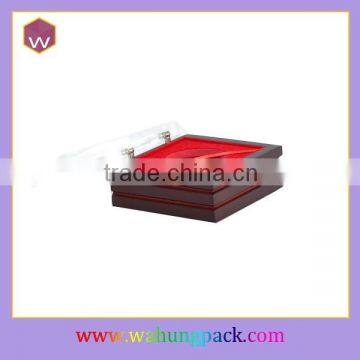 Small Wood Commemorative Medal Box /Plastic Lid Coin Storage Box Wholesale