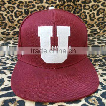 customized snapback cap with 3d felt