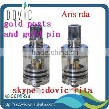 Full mechanical ss +glass tube aris rda with gold post ,aris rda wholesale price