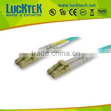 Lucktech LCLC-10GIG-10M 50/125-10 Gig Aqua Duplex Multi-Mode Fiber Optic Patch Cable, LC-LC, 10 Meters in Length Aqua