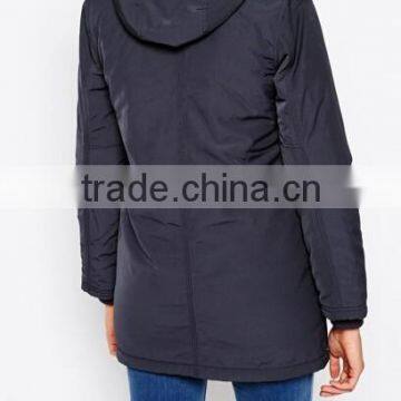 Mid-long Hooded Womens Padded Coat With Fur Trim Quality Choice photo-3