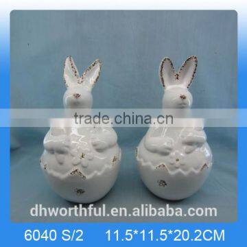 Easter decoration lovely ceramic rabbit figurine