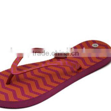 cheap wholesale unisex personlized red color PE sole shoes wave strip women slipper