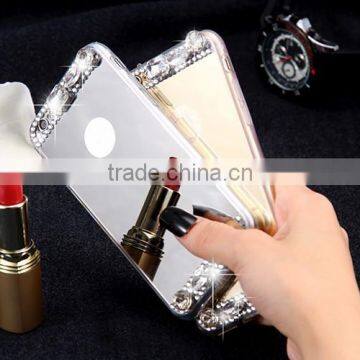 Mirror case for iphoen 6 6 plus 5s Luxury Gold Bling Diamond Soft TPU Case Ultra Slim Phone Back Cover