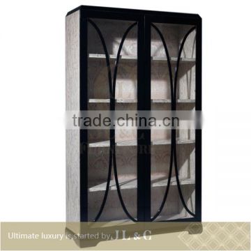 Newly Luxury Solid Wood Wine rack kitchen cabinet Luxury Classic Furniture-JH02-02 Wine Display cabinet- JL&C Furniture