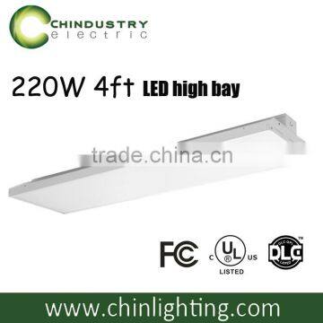 High efficiency UL cUL DLC lidsted 220w 4ft led linear high bay light