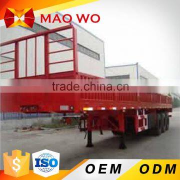 New 3 axles platform side wall open lowbed semi trailer with rear door