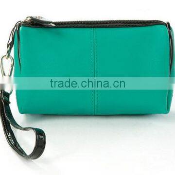 China factory personalized pure colour sitiching wristle bags for cosmetic