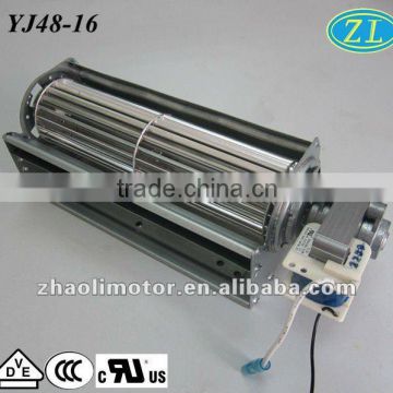 Cross flow fan Small electric motorYJ48-16 with electric motor specifications: shaded pole motor for fireplace, oven, fan heater