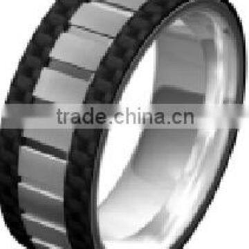 2016 hot sales 8mm Titanium Rings high Polish Wedding Band for Men carbon fiber titanium ring band