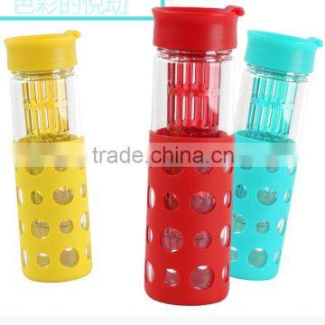 Borosilicate Glass Drink Bottle With Kinds of Design Silicone Sleeve photo-3