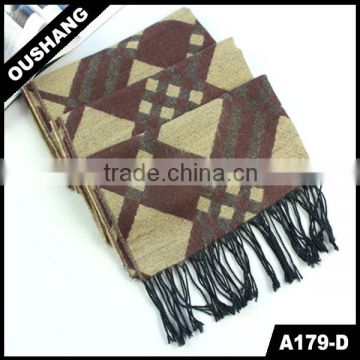 A179-D Hot Sell Polyester&Bulcky Acrylic Tartan Scarf