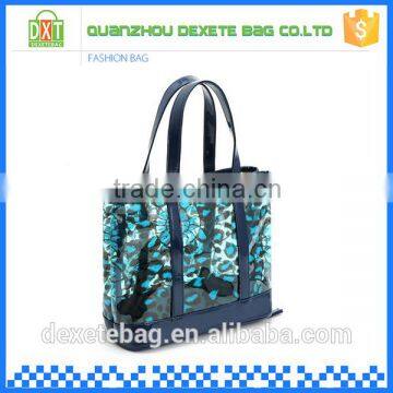 Promotion design 28X13X23cm women pvc beach custom tote bags no minimum