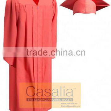 Wholesale Best quality Women Matte Pink Graduation Gowns and Caps For School