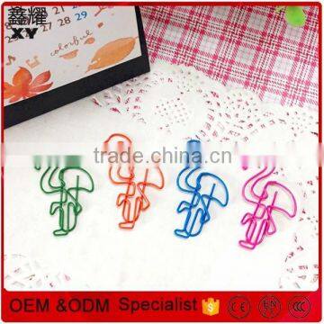 Customized promotional products colorful flamingo shape paper clip