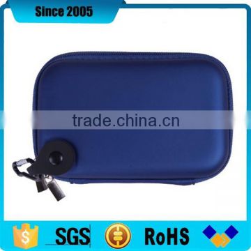 blue waterproof eva flight case for power bank with carabiner