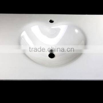 Round Shape Artificial Stone Basin White