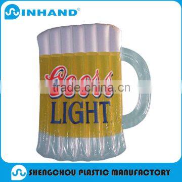 High Quality EN71-1-2-3,CE,Eco-friendly PVC Inflatable Cup Float Lounger Plastic Yellow Cup Lounger Folding Water Mattress