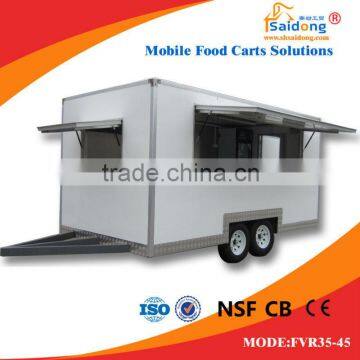 Fiberglass Mobile Street Food Vending Cart-breakfast food van-mobile snack vending trailer